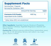 Quick Absorption CoQ10 400mg Capsules - Coenzyme Q10 400mg Potent Antioxidant for Heart Energy and Aging Support - High Stability CoQ10 Ubiquinone Capsules - Made in a cGMP US Lab (200 Servings)